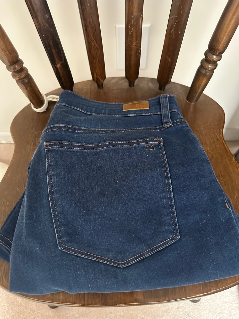 crown & ivy Indigo High-Rise Straight Jeans